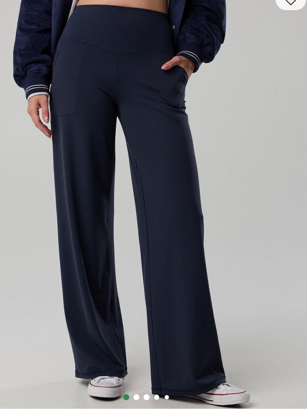 Aerie Navy High Waist- Wide Leg Leggings